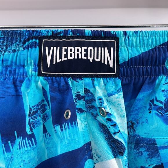 Vilebrequin Men's Azur Moorise Swim Trunks - Blue - Medium - NWT - Picture 7 of 9